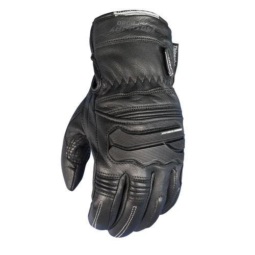 Motodry Thredbo Winter Leather Waterproof Gloves - Black