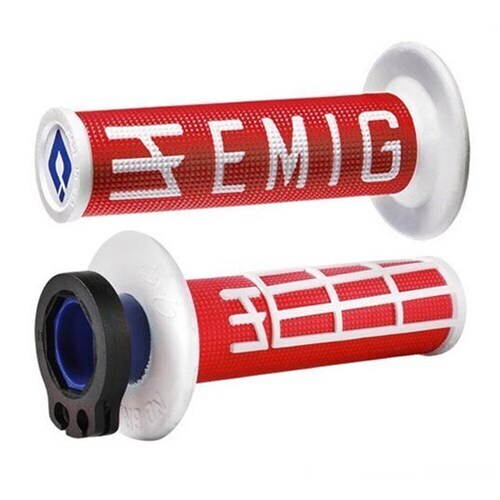 ODI V2 EMIG Red White 2ST 4ST Lock On Grip - SKU:H36EMRW