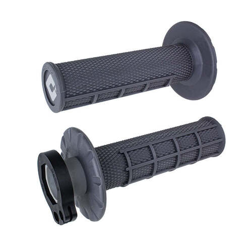 ODI MX V2 LOCK-ON HALF-WAFFLE GRIPS 2ST 4ST - GREY - SKU:H36HWH