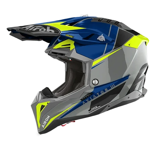 Airoh Aviator 3 Push MX Helmet - Blue