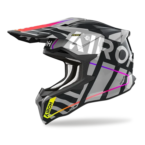 Airoh Strycker Brave MX Helmet - Grey Gloss - S - SKU:HASTR103