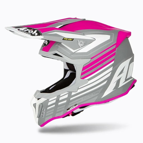 Airoh Strycker Shaded MX Helmet - Pink Matt - M - SKU:HASTR164