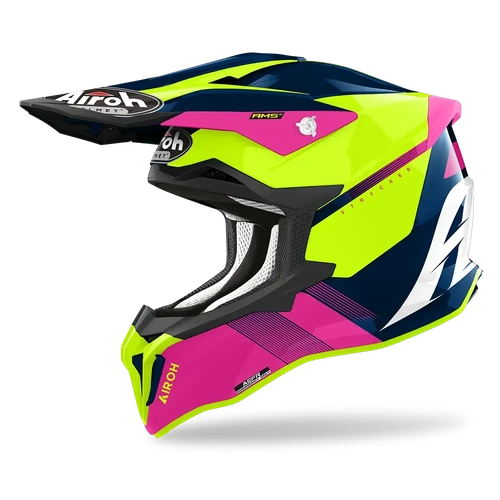 Airoh Strycker Blazer MX Helmet - Blue/Pink Gloss