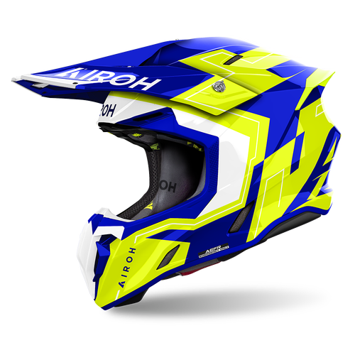 Airoh Twist 3.0 Dizzy MX Helmet - Blue/Yellow Gloss