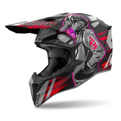Airoh Wraaap Cyber MX Helmet - Red Matt
