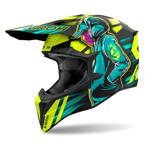 Airoh Wraaap Cyber MX Helmet - Yellow Matt