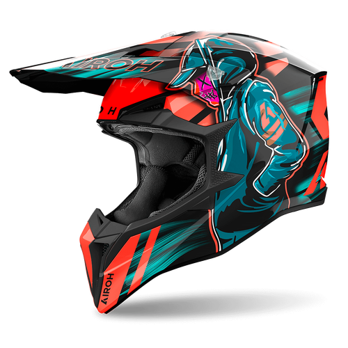 Airoh Wraaap Cyber MX Helmet - Orange Gloss