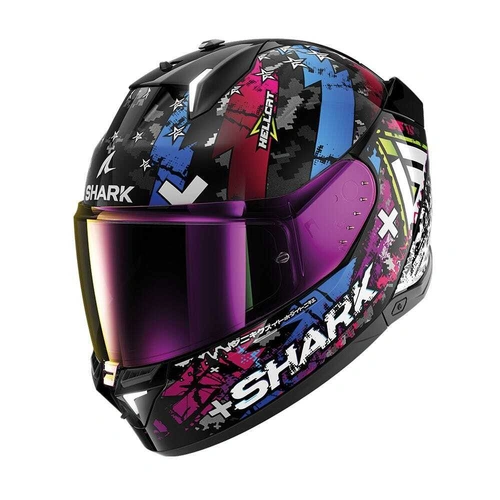 Shark Skwal i3 Hellcat Helmet - Black/Chrome/Blue - L - SKU:HE0828EKUBL