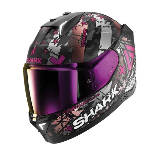 Shark Skwal i3 Hellcat Helmet - Black/Chrome/Violet - M - SKU:HE0829EKUVM