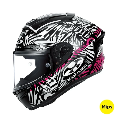 Kabuto F17 GP MIPS Aleix Full Face Helmet - Black/White - XS - SKU:HOSEV1022