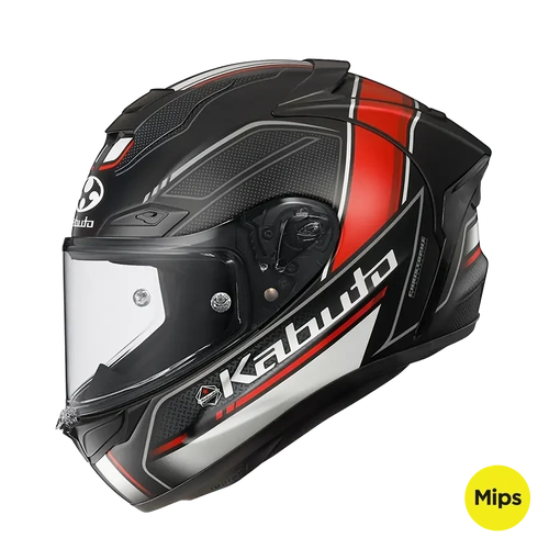 Kabuto F17 GP MIPS Forte Full Face Helmet - Flat Black/Red