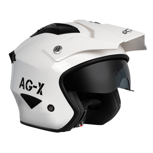 RXT AG X Open Face Helmet - Solid Gloss White - S