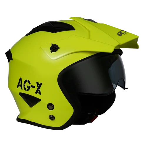 RXT AG X Open Face Helmet - Solid Gloss Fluro Yellow - M