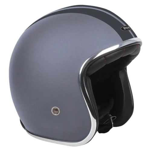 RXT A611C Classic Open Face Helmet (No Studs) - Matt Grey/Black - M