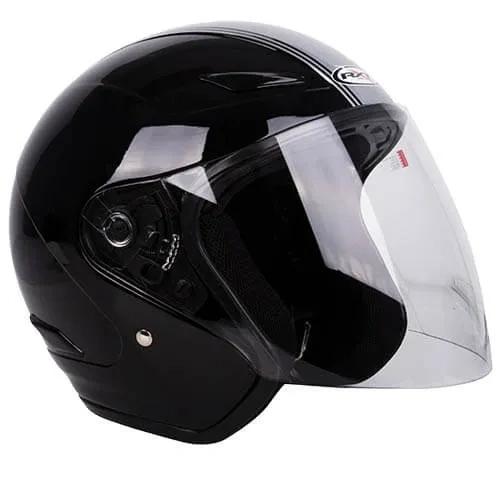 RXT A218 Metro Retro Helmet - Black/Silver Stripe - S