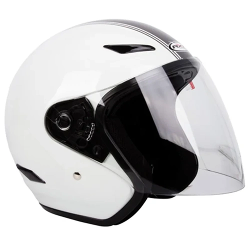 RXT A218 Metro Retro Helmet - White/Silver Stripe - M