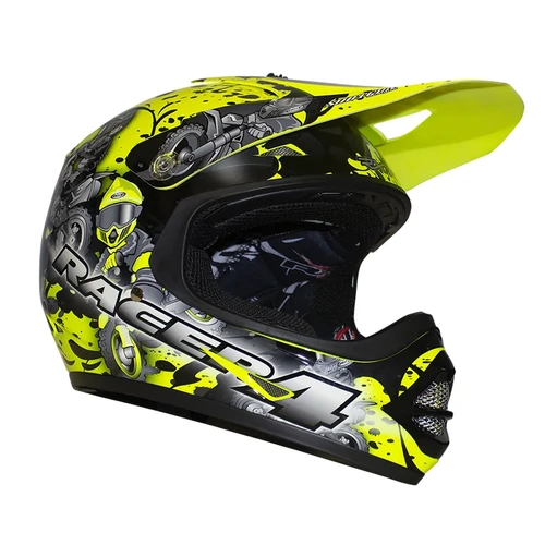 RXT Kids A717K Racer 4 MX Helmet - Fluro Yellow - M