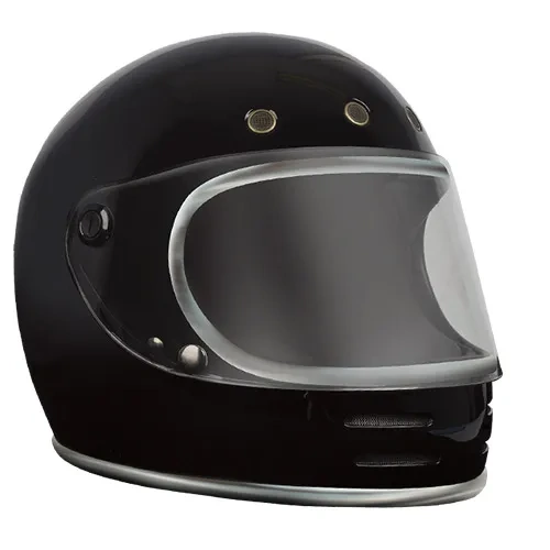 RXT A751 Stone Retro Full Face Helmet - Gloss Black - S - SKU:HRSTO013