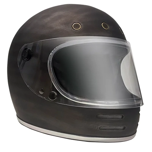 RXT A751 Stone Retro Full Face Helmet - Patina Black/Silver 