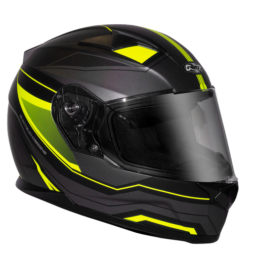 RXT 817 Street Missile Full Face Helmet - Matt Black/Fluro Yellow 