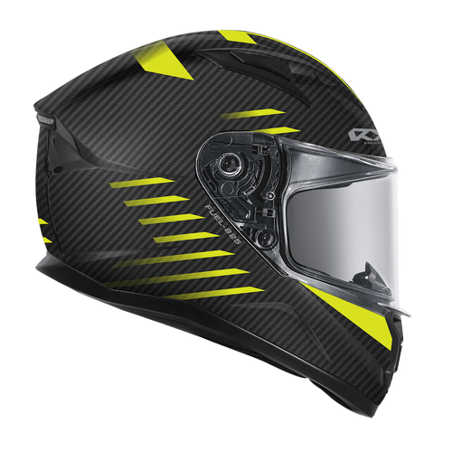 RXT 825 Street 2 Fuel Full Face Helmet - Matt Carbon Black/Fluro
