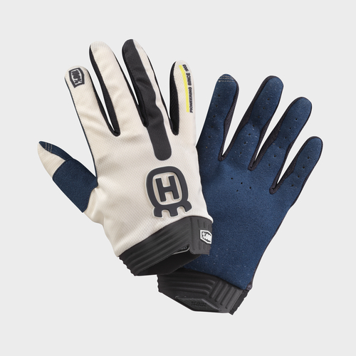 Husqvarna iTrack Origin Gloves - White/Blue - S - SKU:HUS3HS210005502