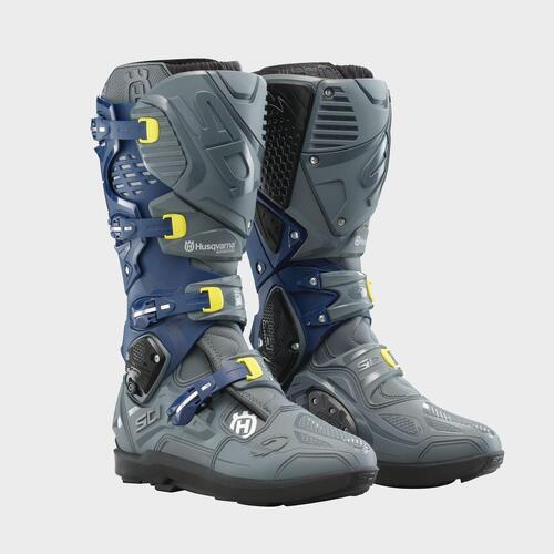 Husqvarna OEM SIDI Crossfire 3 SRS Boots - Grey/Blue - SIZE  46 - SKU:HUS3HS210033405