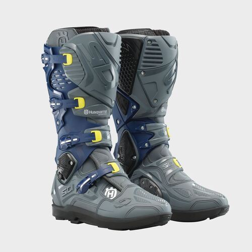 Husqvarna Crossfire 3 SRS Boots - Grey/Blue - 42 - SKU:HUS3HS210033401