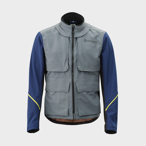 Husqvarna Gotland Jacket - Grey/Blue/Yellow - S - SKU:HUS3HS230009802