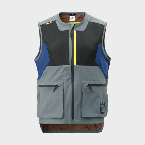 Husqvarna Gotland Vest - Grey/Blue/Yellow - S - SKU:HUS3HS230010002