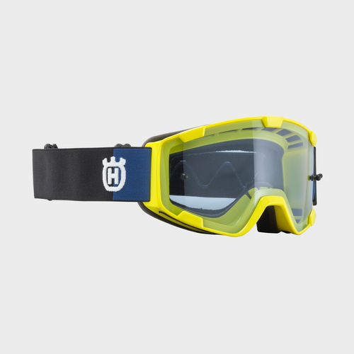 Husqvarna Kids Railed Goggles - Yellow/Blue/Black - OS - SKU:HUS3HS230033300