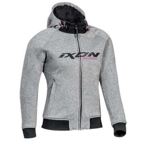 Ixon Palermo Womens Hoodie - Grey/Pink - L - SKU:IX100102045401905