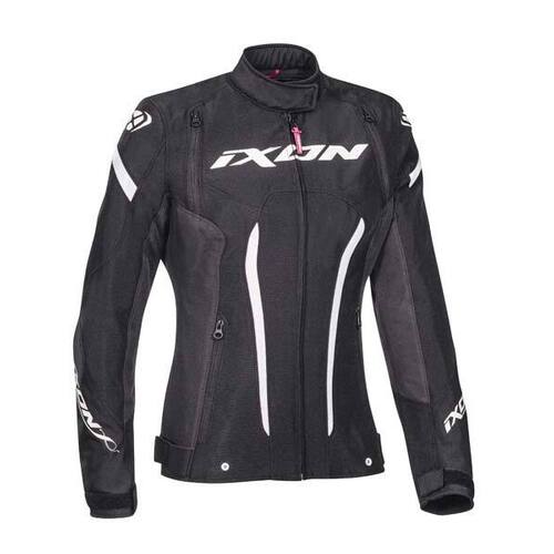 Ixon Ladies Striker Black White Jacket - Women Specific - White - Large - Adult  - SKU:IX100102054101505