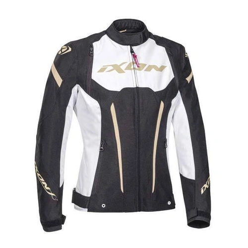 Ixon Womens Striker Womens Jacket - Black/White/Gold - 2XL - SKU:IX100102054110607