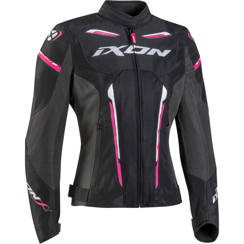 Ixon Womens Striker Air Waterproof Jacket - Black/White/Pink - XS - SKU:IX100102059111002
