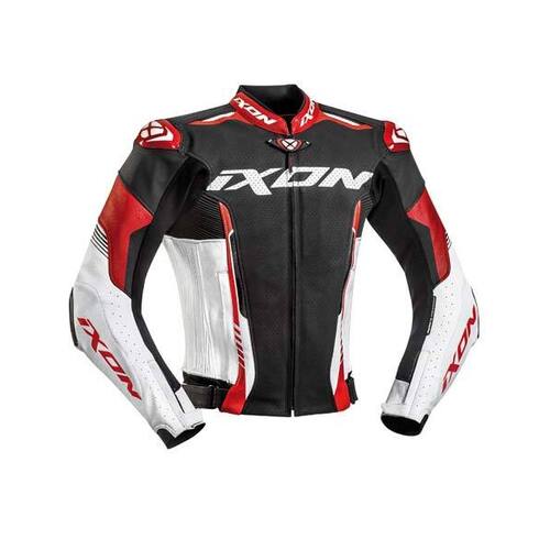 Ixon Vortex 2 Leather Jacket - Black/White/Red - M - SKU:IX100201040102704