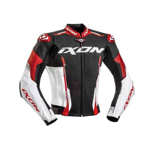 Ixon Vortex 2 Leather Jacket - Black/White/Red - XL - SKU:IX100201040102706
