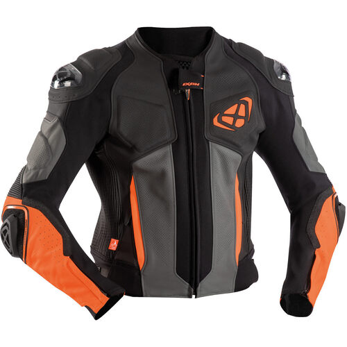 Ixon Vendetta Evo Leather Jacket - Black/Anthracite/Orange