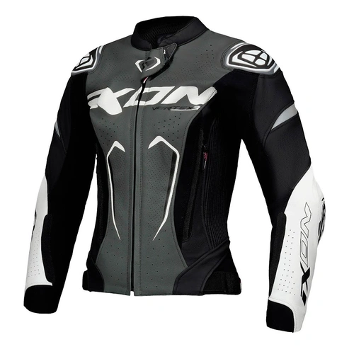 Ixon Vortex 3 Leather Womens Jacket - Black/Grey/White - M - SKU:IX100202029112404