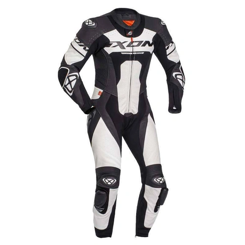 Ixon Jackal 1 Piece Leather Suit - Black/White - M - SKU:IX102201023101504