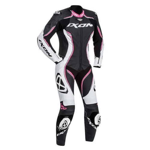 Ixon Vortex 1-Piece Womens Leather Suit - Black/White/Pink