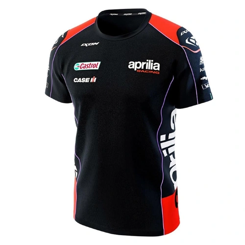 Ixon Aprilia T-Shirt - Black/Neon Red - 2XL - SKU:IX104101072114407