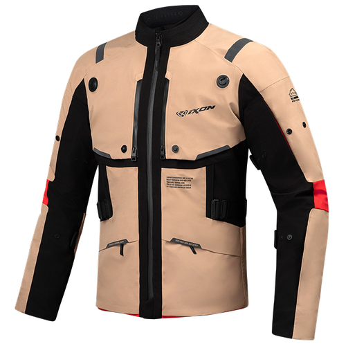 Ixon M-Skeid Jacket - Sand/Black/Red - M - SKU:IX105101084602904