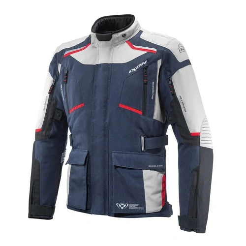 Ixon Midgard Adventure Jacket - Grey/Navy/Black - S - SKU:IX105101098602403