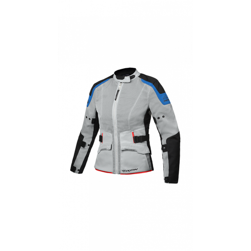 Ixon Womens M-Njord Womens Jacket - Light Grey/Blue/Bright Red