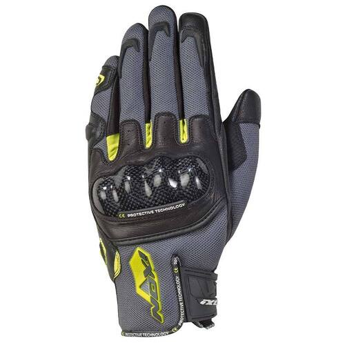 Ixon RS Rise Air Grey Black Yellow Gloves - Unisex - Medium  - SKU:IX300111045403704