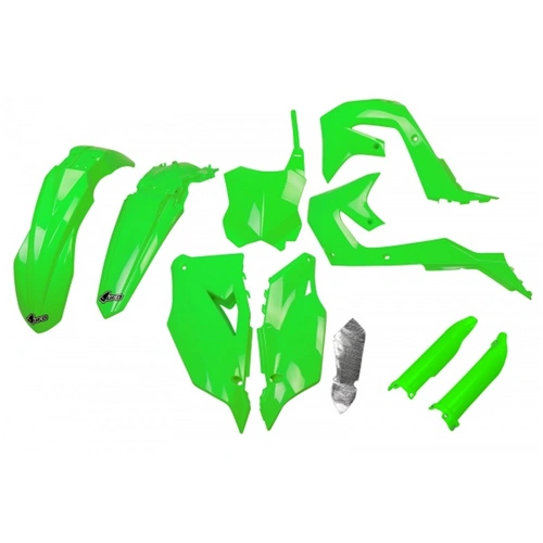 UFO Full Plastics Kit - Kawasaki  KXF 250 21-24/KXF 450 19-23 - Neon Green - SKU:KAKIT227FEAFLU
