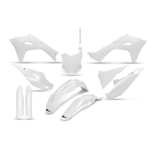 UFO Full Plastics Kit - Kawasaki  KX250F 25/KX450F 24-25 - White - SKU:KAKIT231FE047