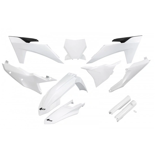 UFO Full Plastics Kit - KTM SX 250/XC 250/SX 125/XC 125/SX-F 350/XCF 350/SX-F 450/XCF 450/SX 300/XC 23-24 - White - SKU:KTKIT529FE042