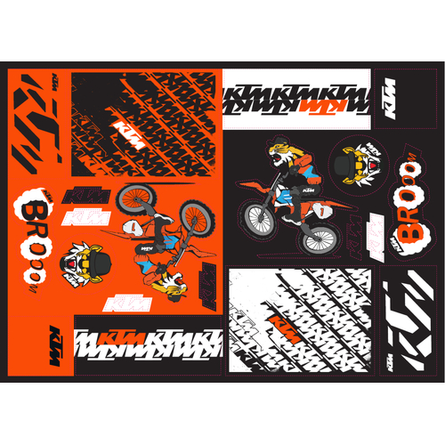 KTM OEM TEAM GRAPHIC STICKER SHEET (3PW210024500) - SKU:KTM3PW210024500